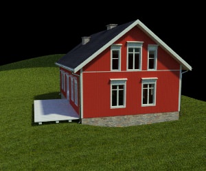 small Swedish house 3D model_10