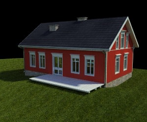 small Swedish house 3D model_8