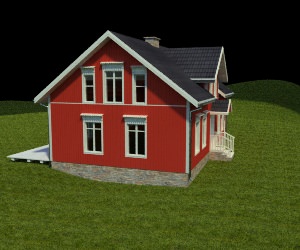small Swedish house 3D model_12