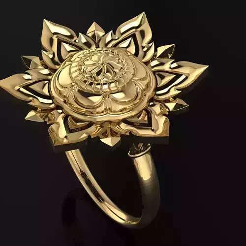 Women gorgeous flower ring  US  size 8 3D print model
