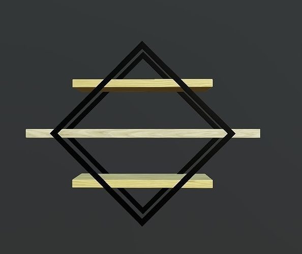 modern wall rack Low-poly 3D model