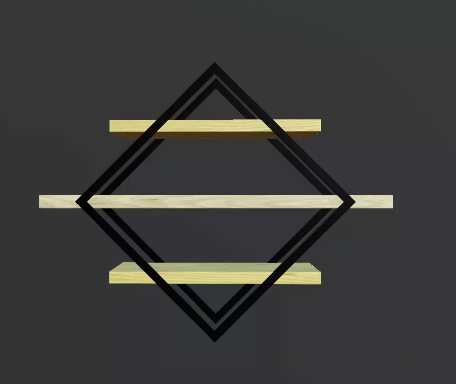 modern wall rack Low-poly 3D model_0