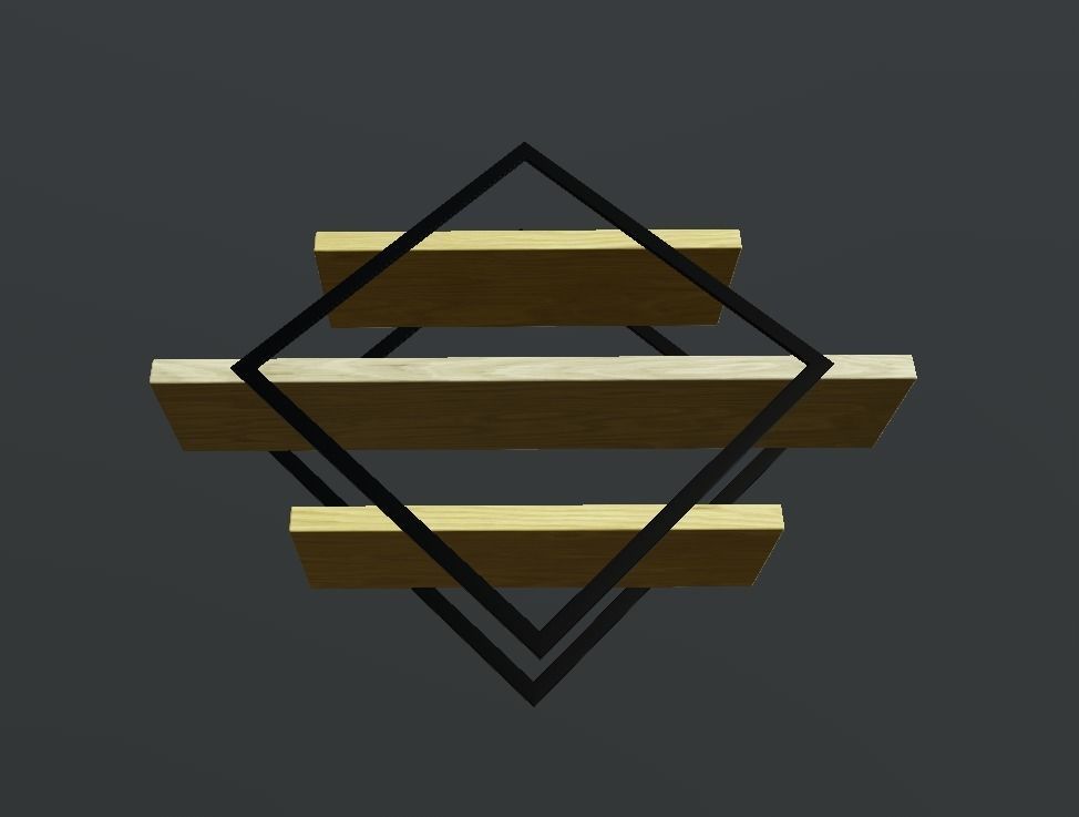 modern wall rack Low-poly 3D model_2