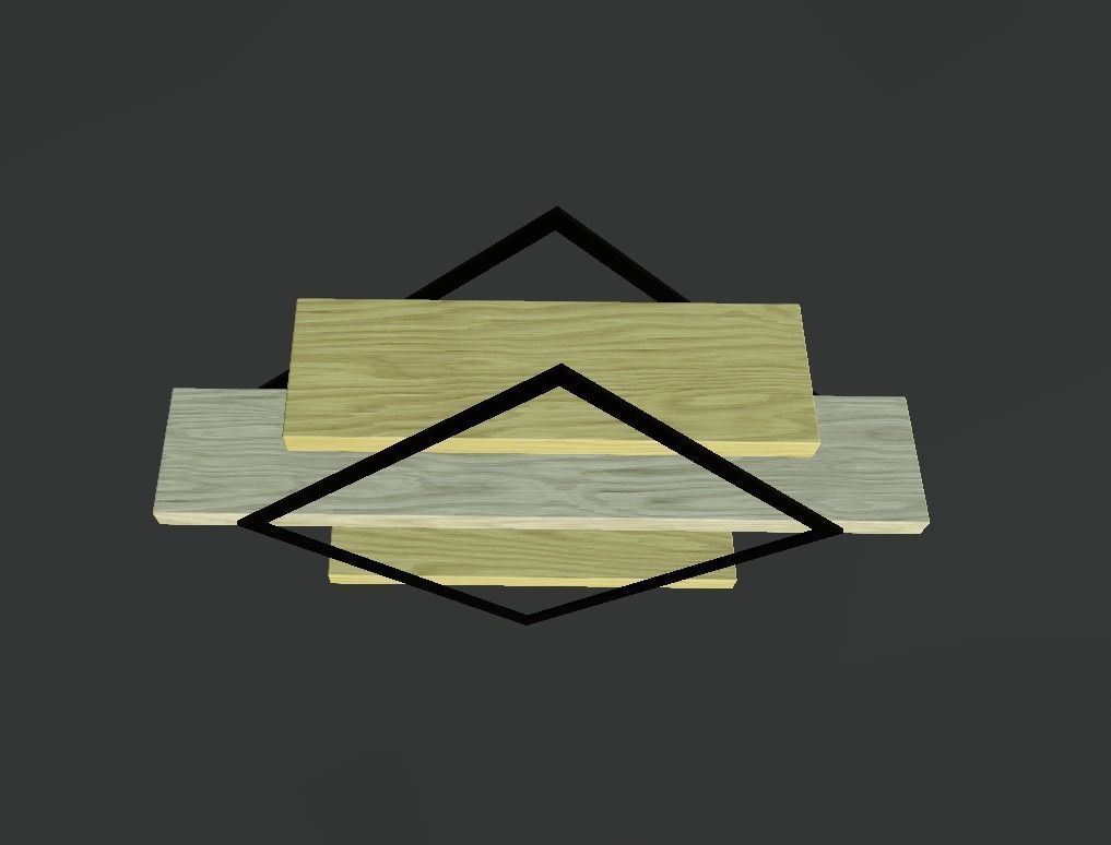 modern wall rack Low-poly 3D model_5