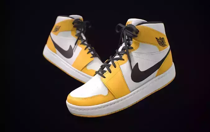 Nike Air Jordan White Yellow Black