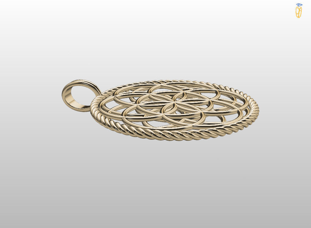 Seed Of Life Pendant 3D print model_6