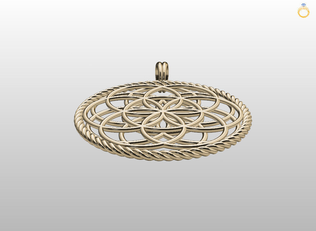 Seed Of Life Pendant 3D print model_7