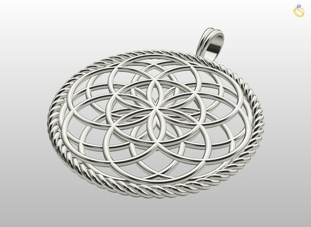 Seed Of Life Pendant 3D print model_10