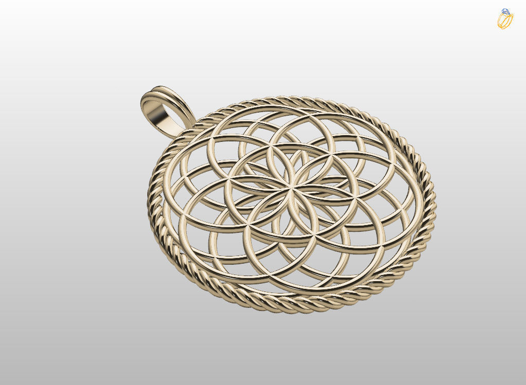 Seed Of Life Pendant 3D print model_5