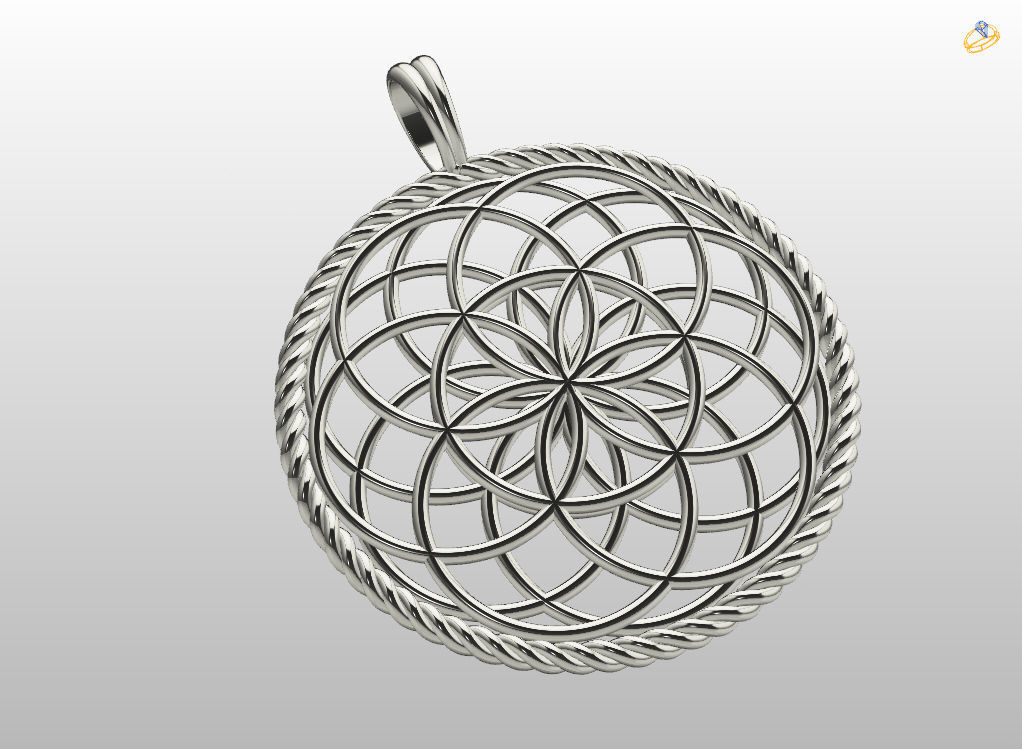 Seed Of Life Pendant 3D print model_11