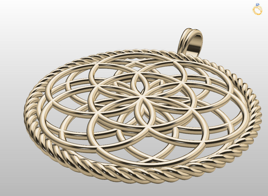 Seed Of Life Pendant 3D print model_8