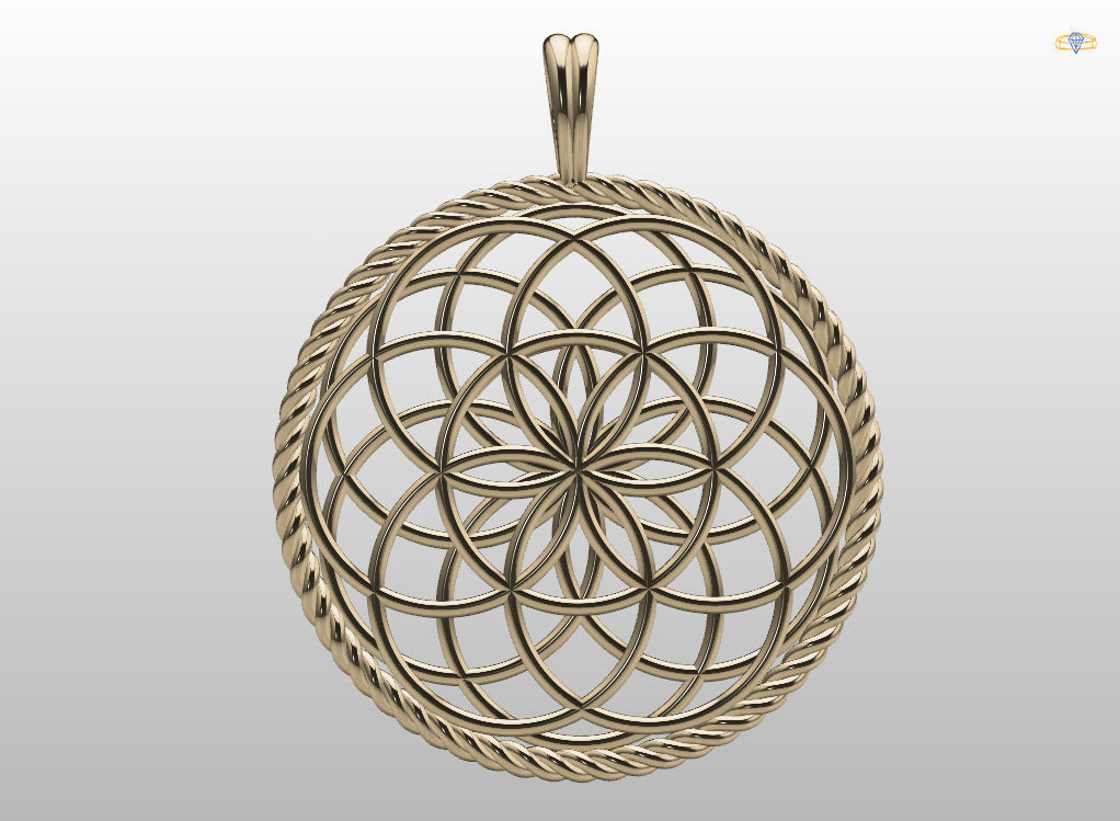 Seed Of Life Pendant 3D print model_4
