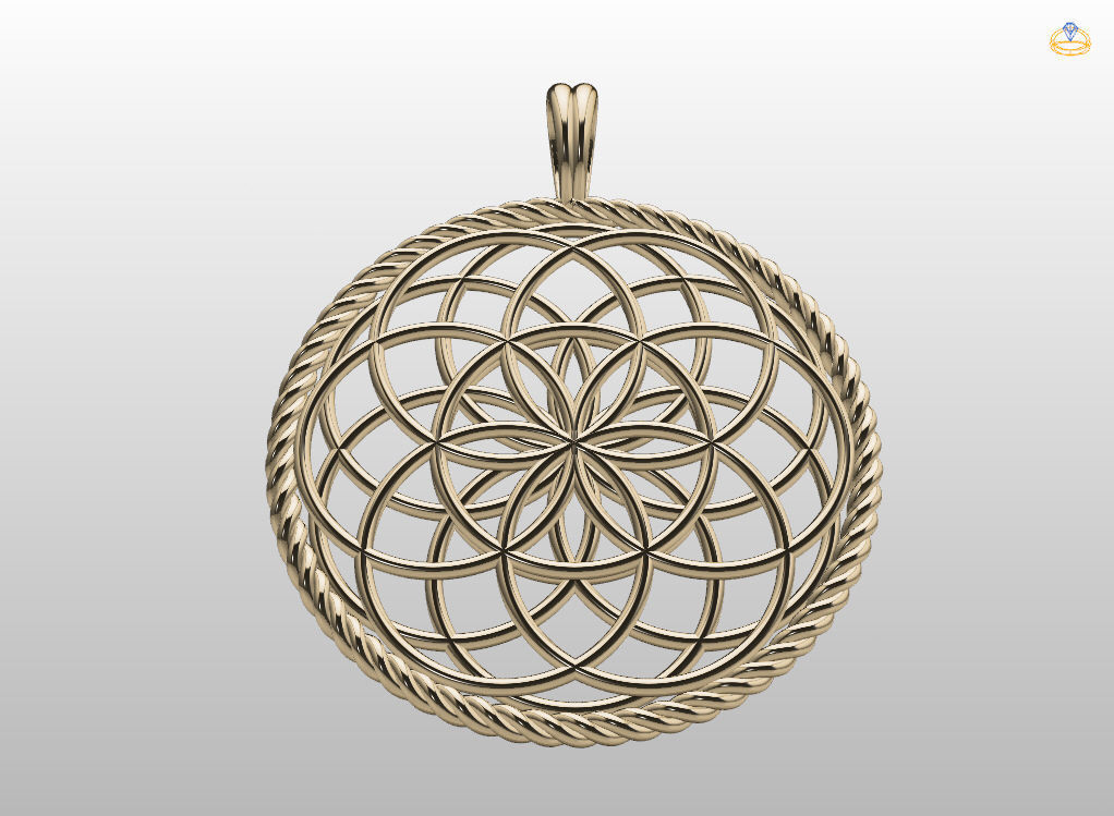 Seed Of Life Pendant 3D print model_3