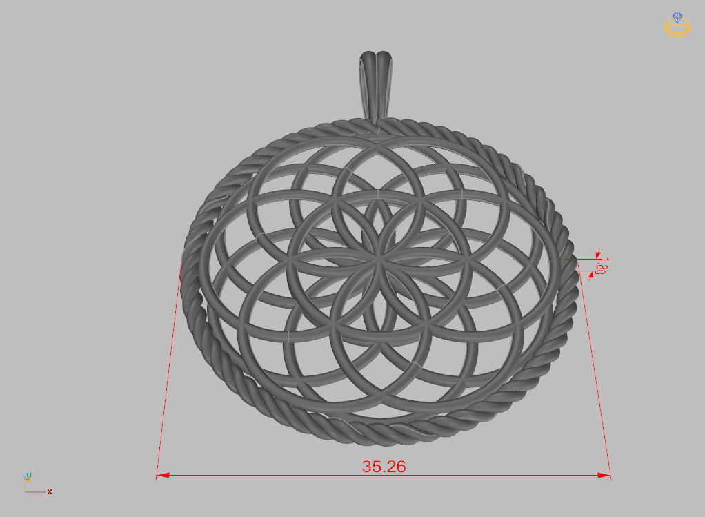Seed Of Life Pendant 3D print model_15