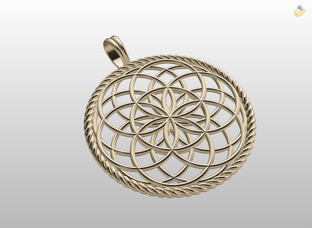Seed Of Life Pendant 3D print model_2