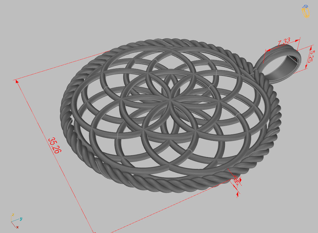 Seed Of Life Pendant 3D print model_14