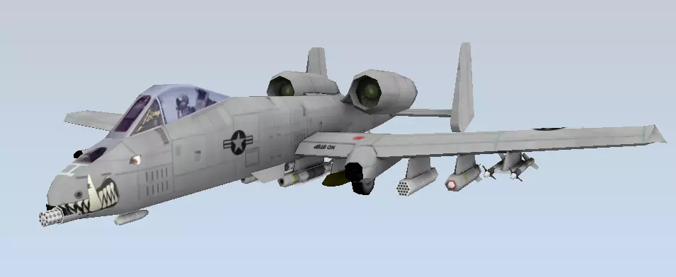 A-10 Thunderbolt Fairchild Republic Low-poly 3D model Low-poly 3D model