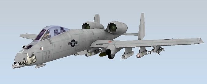 A-10 Thunderbolt Fairchild Republic Low-poly 3D model Low-poly 3D model
