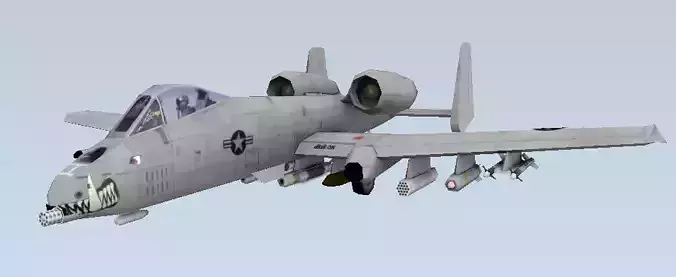 A-10 Thunderbolt Fairchild Republic Low-poly 3D model