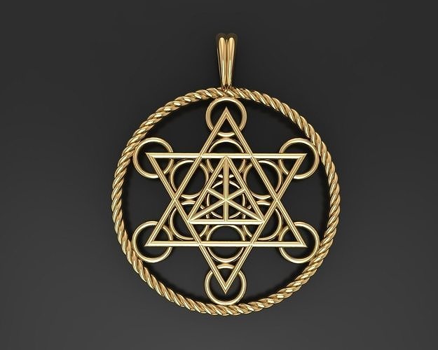 Star tetrahedron metatrons cube  pendant 3D print model