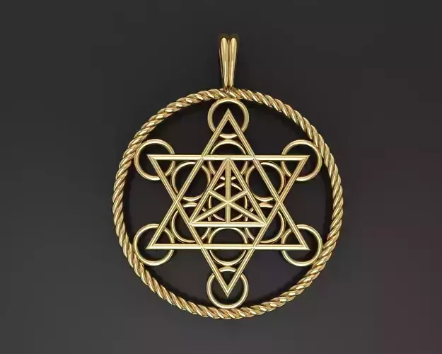 Star tetrahedron metatrons cube  pendant 3D print model