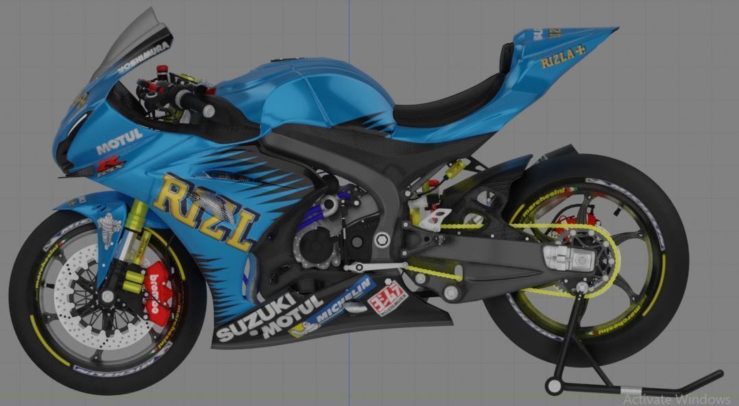 GSX-R 1000 Special Edition Rizla Suzuki Livery 3D model_4