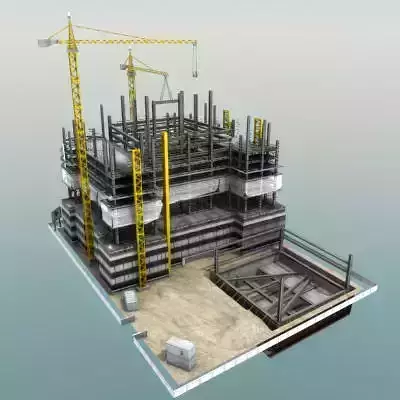 Building Construction Site Low-poly 3D model