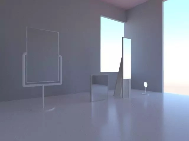 Mirrors empty room with and window Free 3D model_0