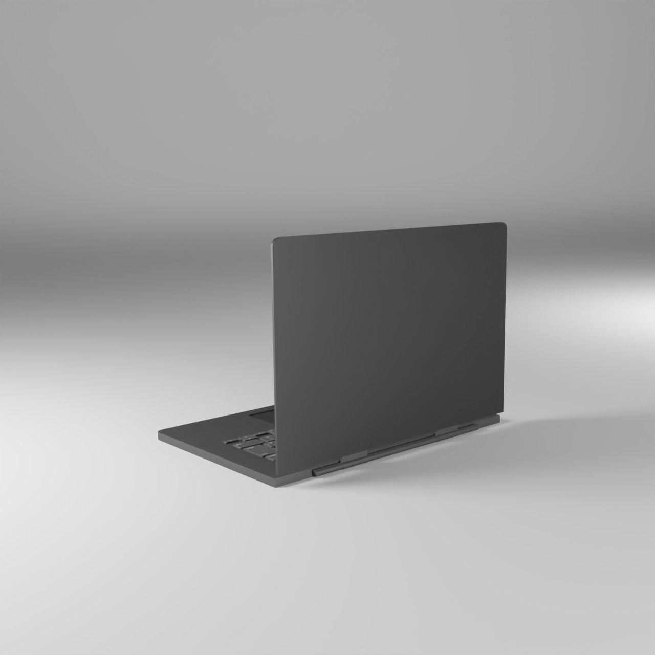 lowpoly laptop with animation Low-poly 3D model_3