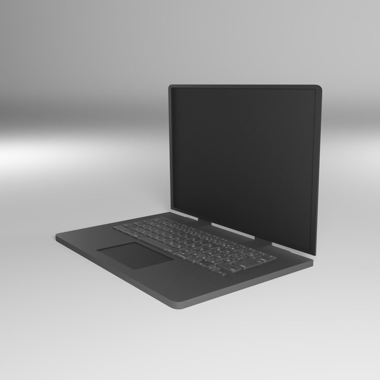 lowpoly laptop with animation Low-poly 3D model_1