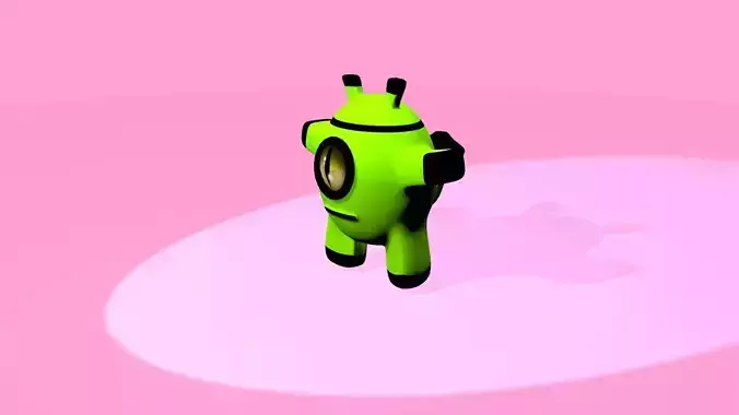 Low Poly Monster android robot
