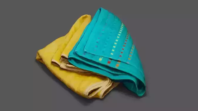 Towels three folded blankets