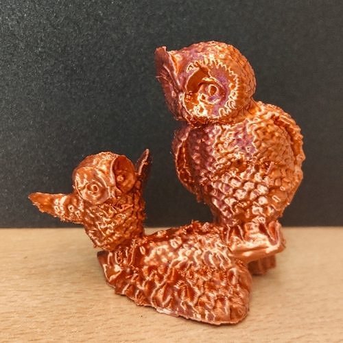 2 owls 3d print statue of owl and its baby 3D print model