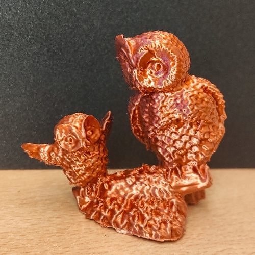 2 owls 3d print statue of owl and its baby 3D print model