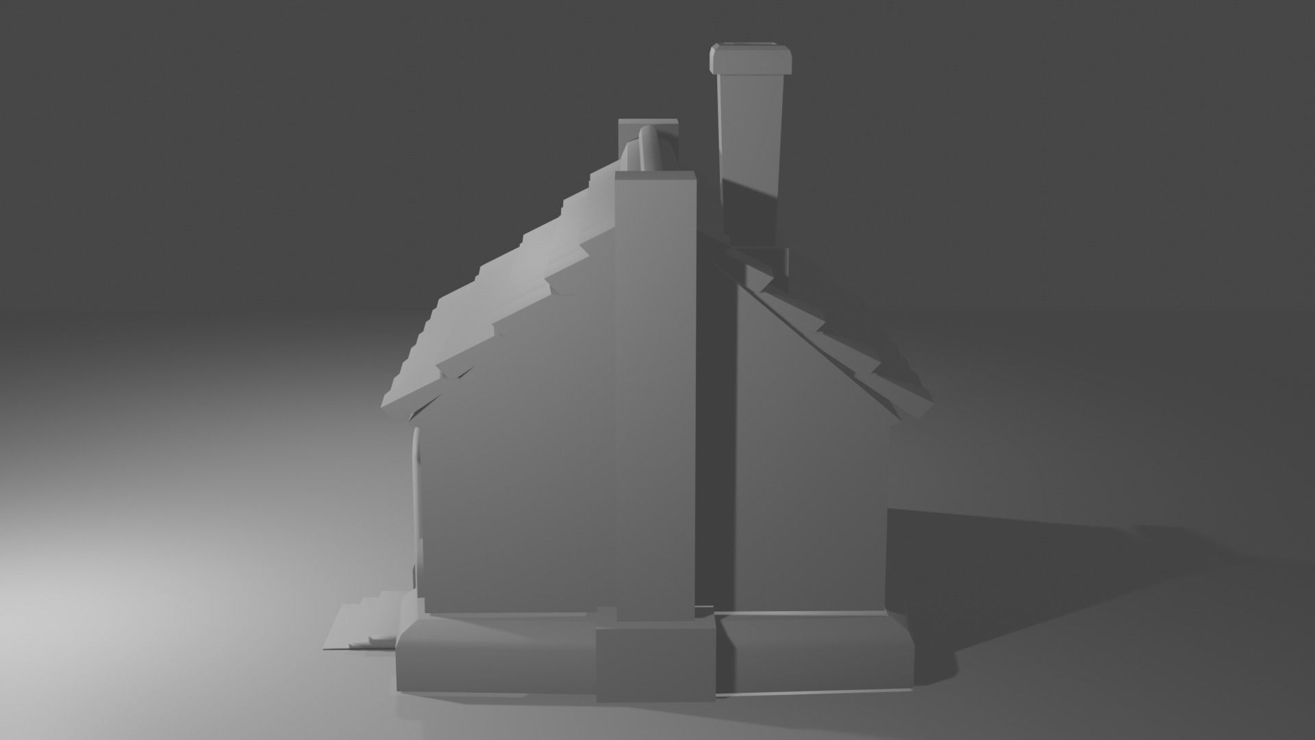 House with chimney Free low-poly 3D model_5