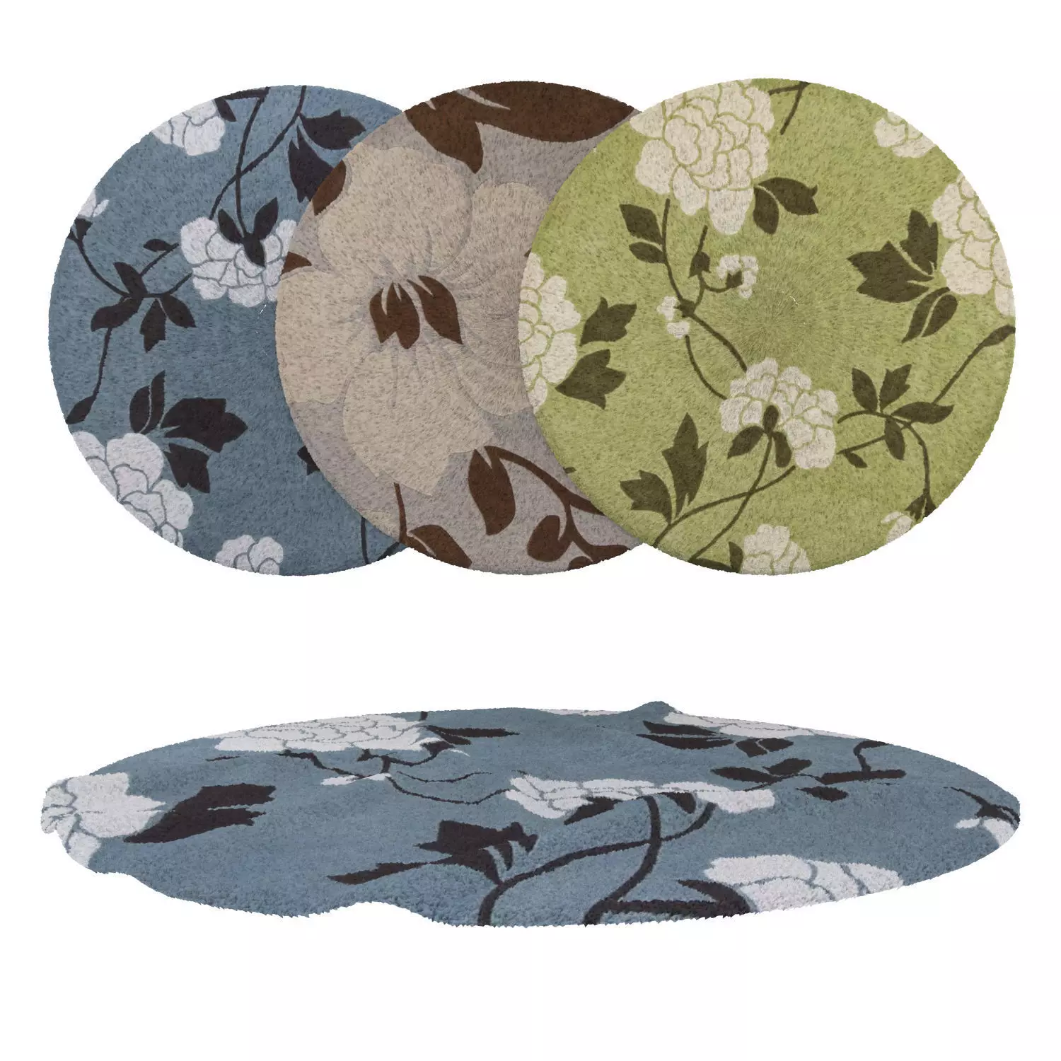Round Rug Set 203 3D model_0