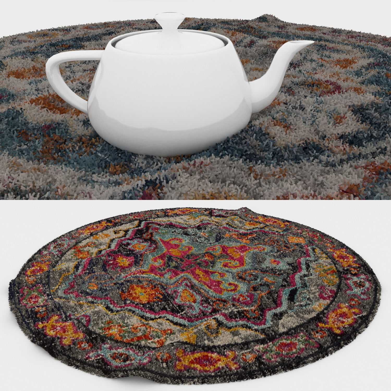 Round Rug Set 204 3D model_2