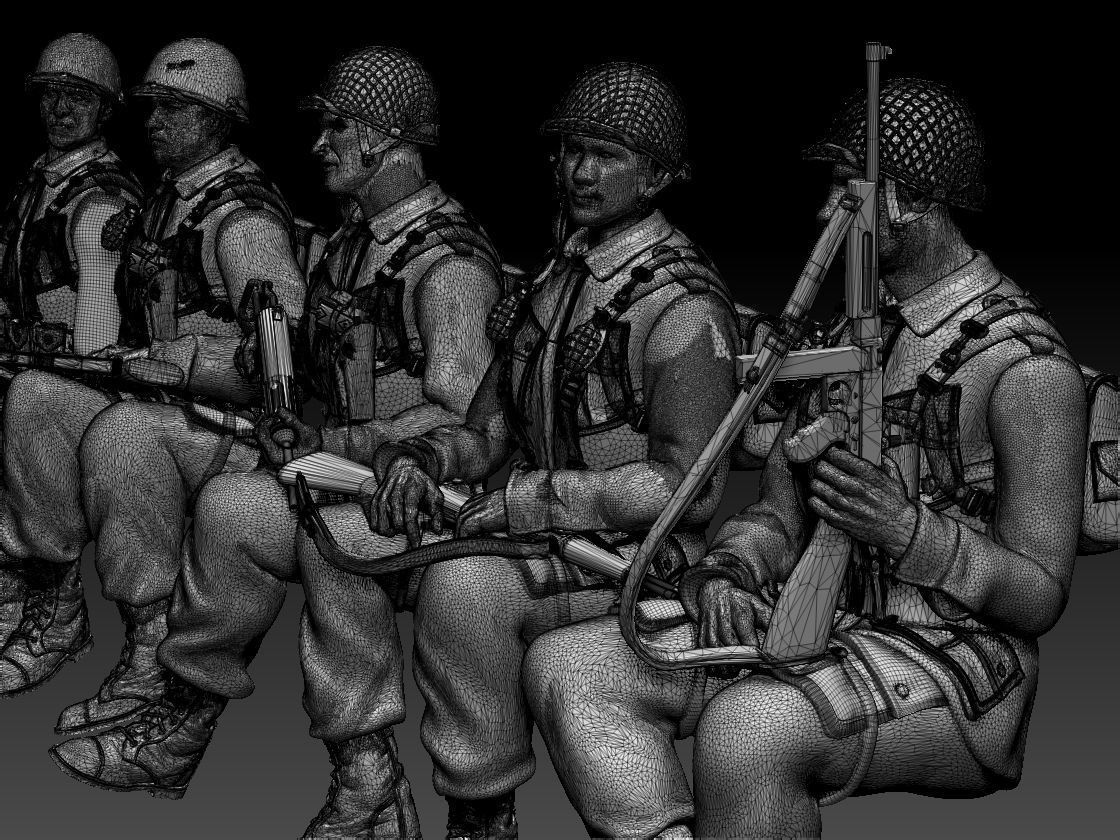 usa soldiers tank crew 3D print model_31