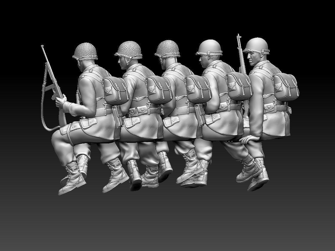 usa soldiers tank crew 3D print model_40