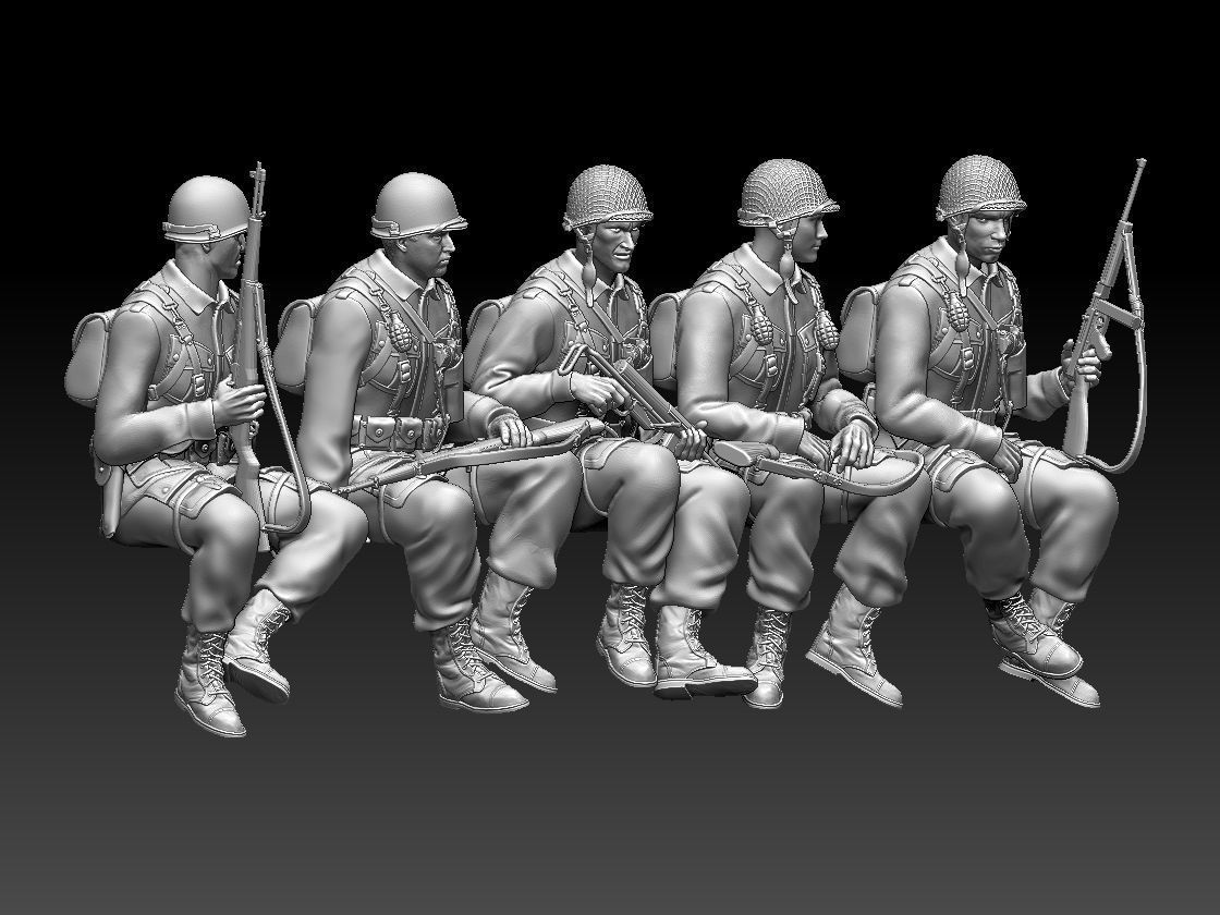 usa soldiers tank crew 3D print model_17