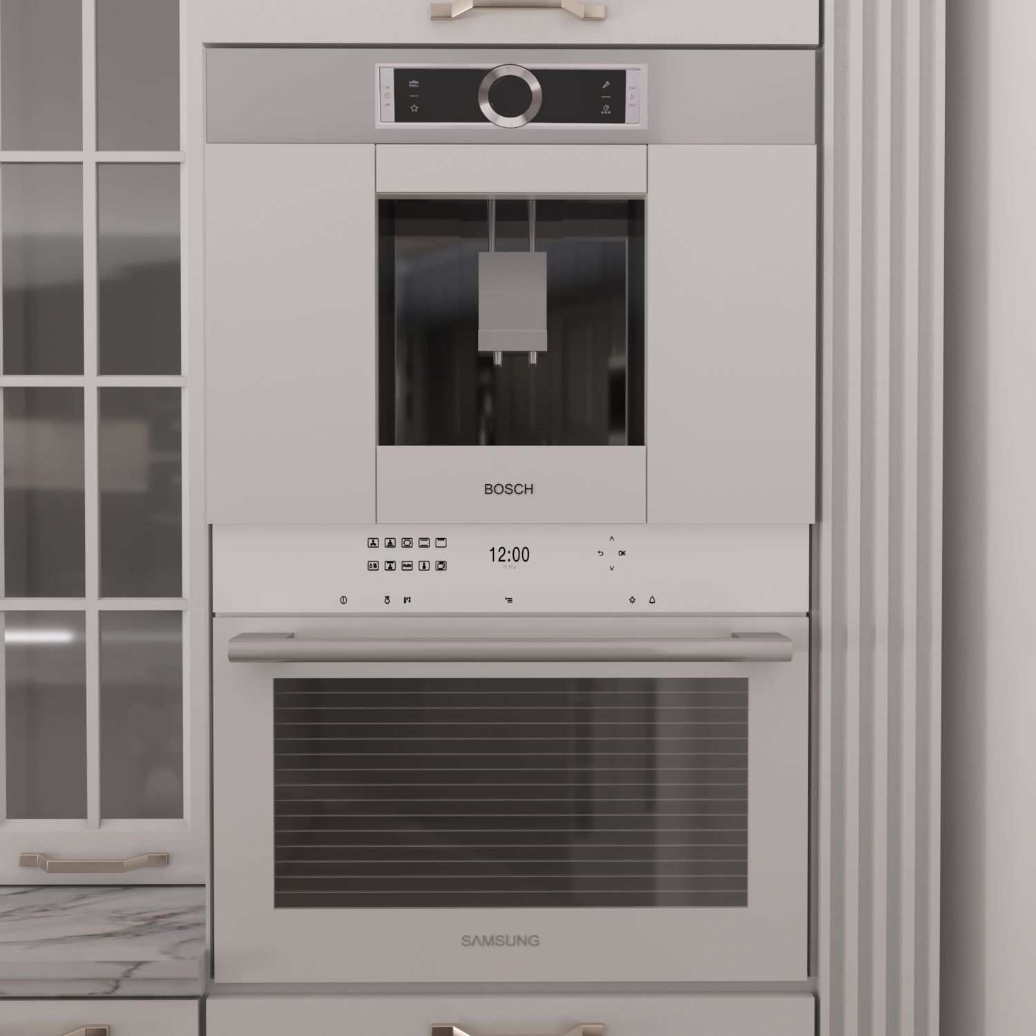 kitchen-set08 kitchen with oven and microwave 3D model_2