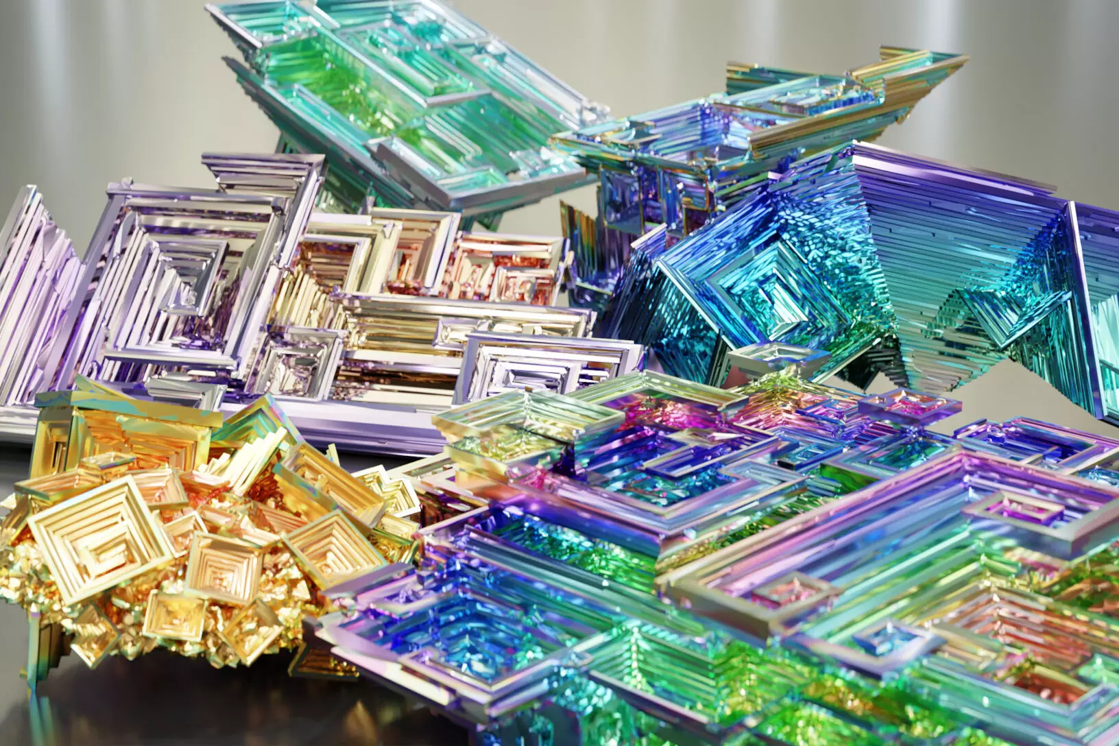 Bismuth Crystals 3D model_0