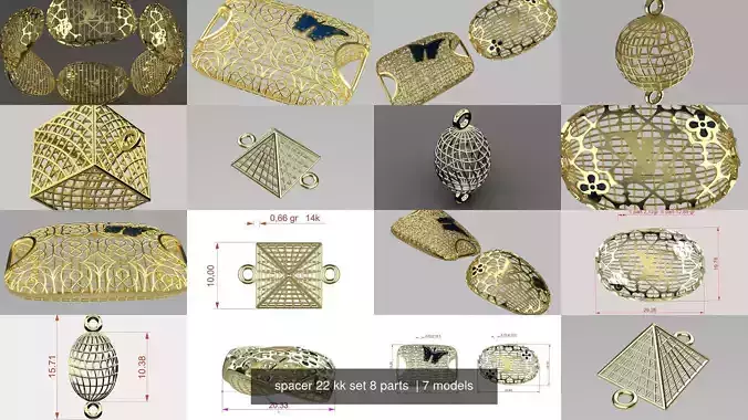 spacer 22 kk set 8 parts 