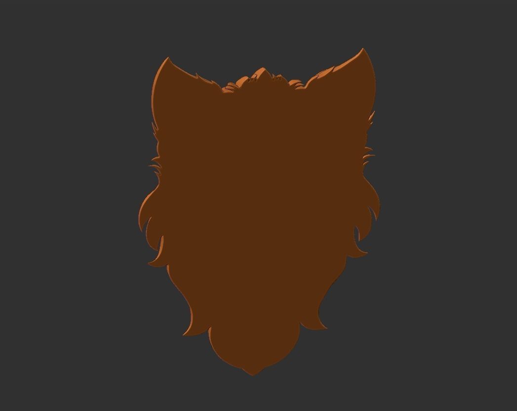 wolf head 3D print model_3