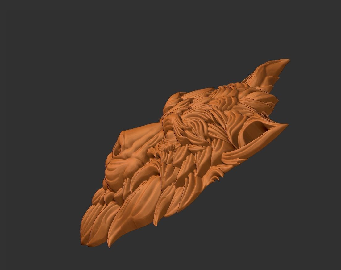 wolf head 3D print model_6