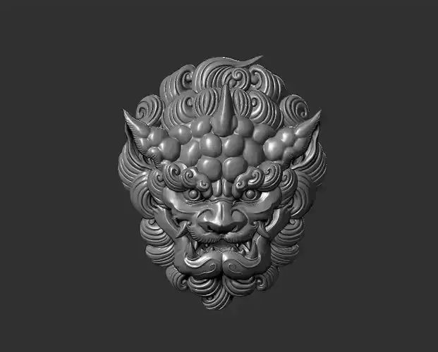 foo dog head 3D print model