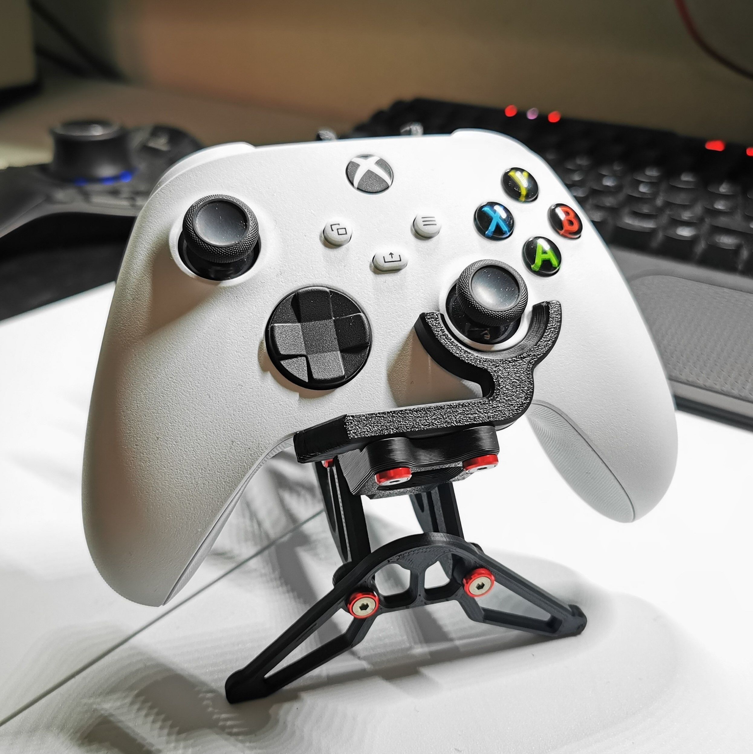 Dual controller stand for Xbox series X and PS4 3D print model_1