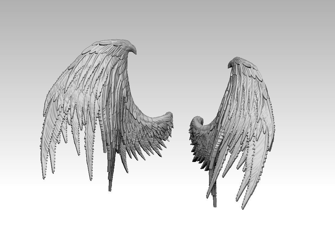 fallen angel wings 3D model 3D printable | CGTrader