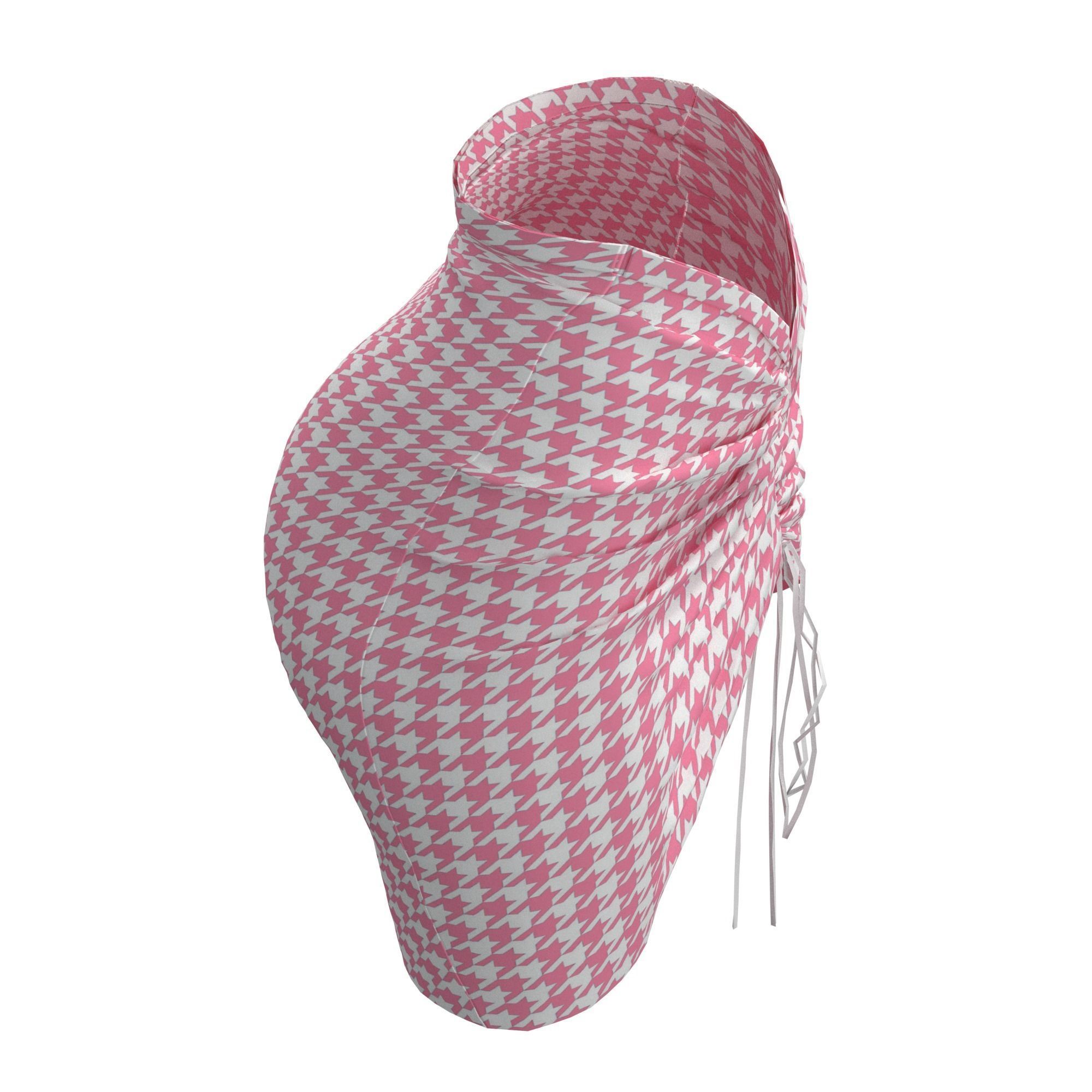 houndstooth skirt 3D model_8