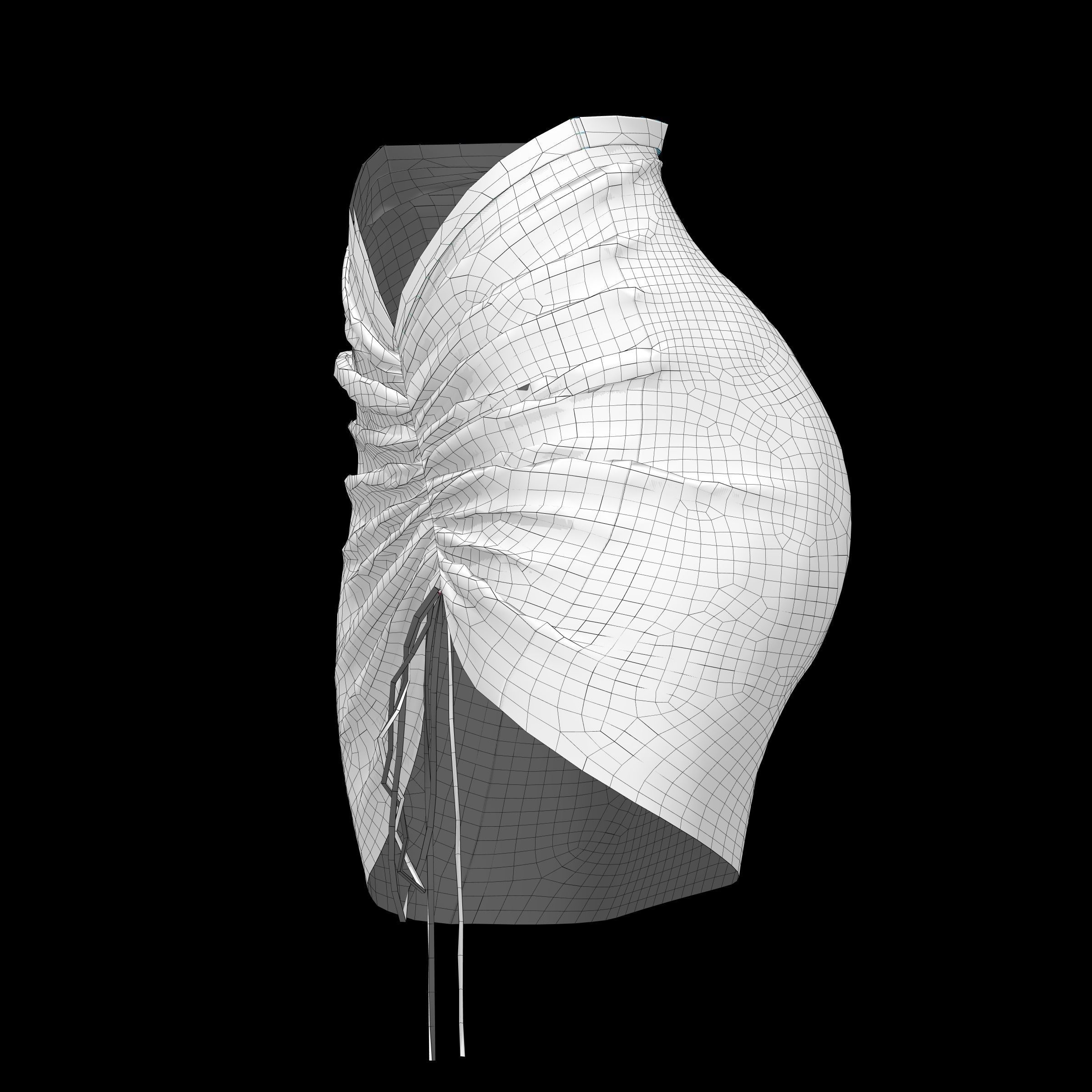 houndstooth skirt 3D model_14